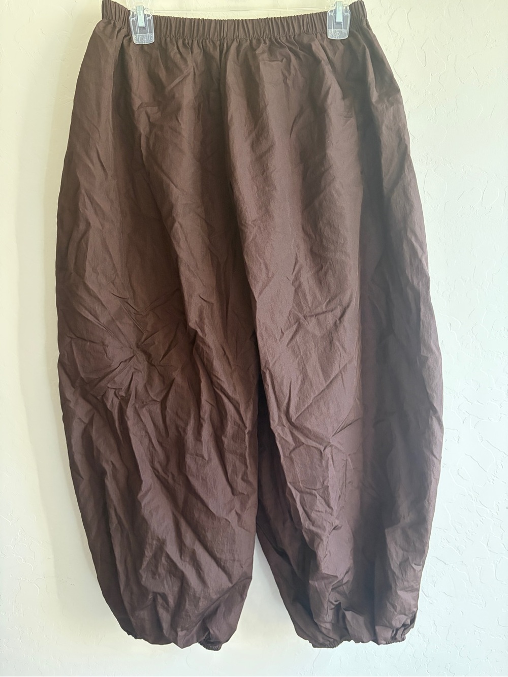 Zara Brown Elastic-Waist Balloon Jogger Pants